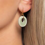Green And Cream Circular Earrings, thumbnail 2 of 8