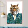 Custom Fashion Tiger Jungle Jacket Art Print, thumbnail 1 of 8