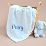 Personalised Fleece Baby Blue Star Blanket, thumbnail 1 of 7