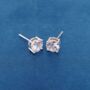 Silver Single Cz Stone Stud Earrings, 925 Sterling Silver, thumbnail 6 of 8