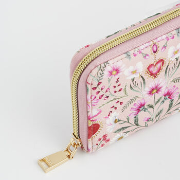 Penelope Pink Floral Heart Small Purse, 7 of 7