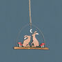 Moonlight Hare And Toadstool Hanging Decoration, thumbnail 2 of 2