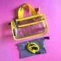 Clear Bag Organiser Neon Yellow Stadium Cross Body Bag, thumbnail 1 of 8