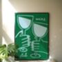 Wine Club Dark Green Print, thumbnail 2 of 3