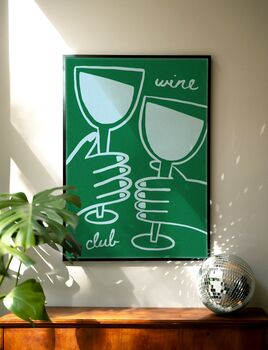 Wine Club Dark Green Print, 2 of 3