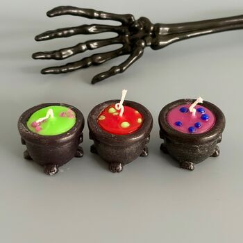 Set Of Three Mini Halloween Cauldron Candles, 3 of 4