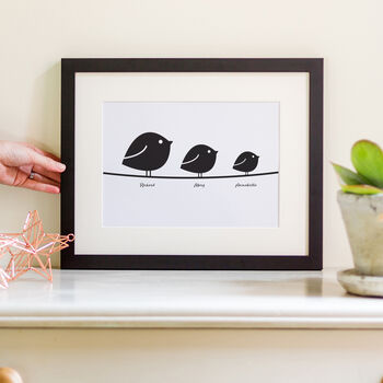Personalised Birds On A Wire Family Print, 3 of 6