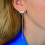 Sterling Silver Cz Dragonfly Threader Earrings, thumbnail 9 of 9