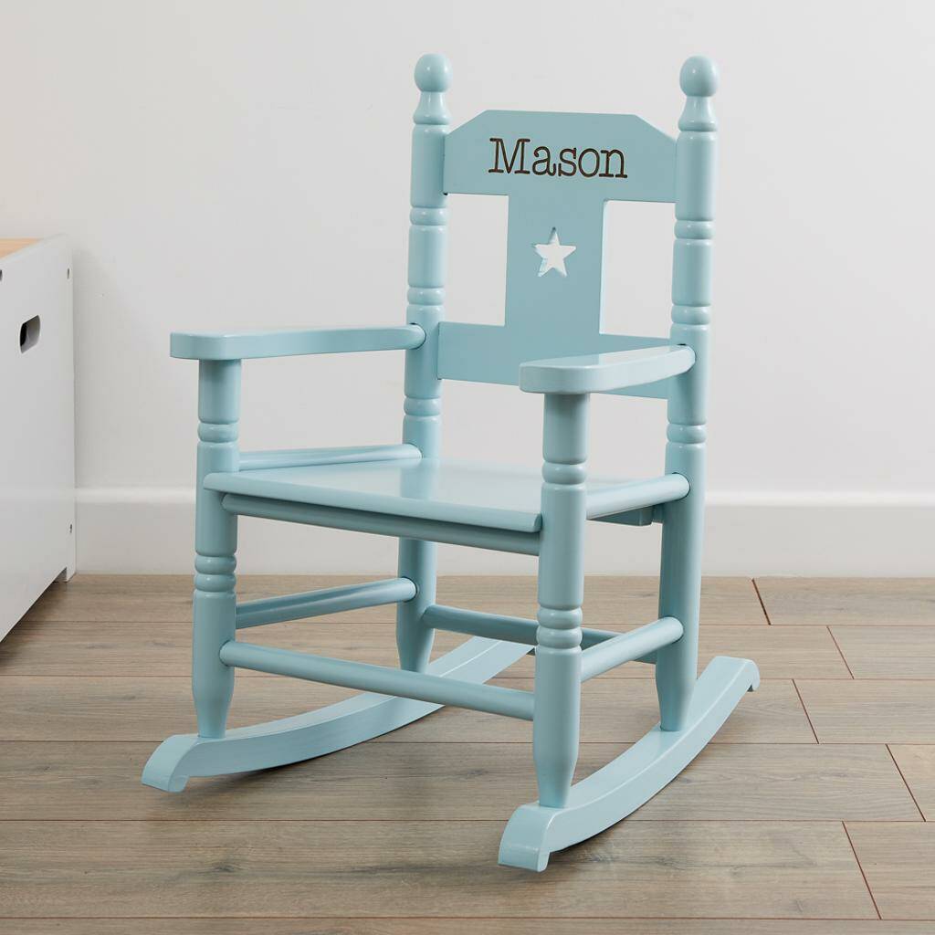 Personalised Blue Star Children's Rocking Chair By My 1st