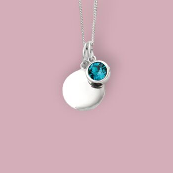 Genuine Blue Topaz Cz Necklace In Sterling Silver, 3 of 12