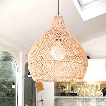 Pear Drop Rattan Lampshade, 2 of 6