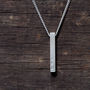 Vertical Silver Bar Personalised Necklace, thumbnail 2 of 4