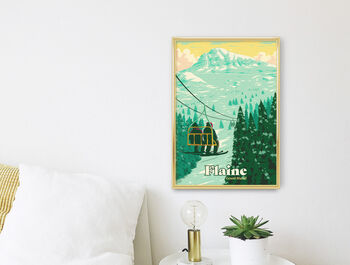 Flaine Ski Resort France Travel Poster Art Print, 3 of 7