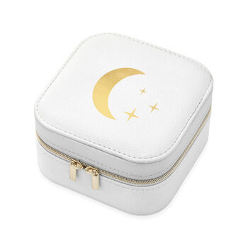 Moon And Stars White Travel Jewellery Case, 9 of 10