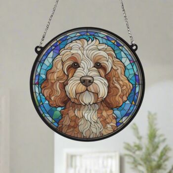 Cockapoo Stained Glass Effect Suncatcher, 6 of 6