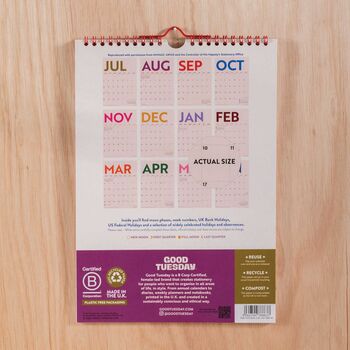 2025–2026 Mid Year Calendar | Simply Bright | July Start | A4, 7 of 8