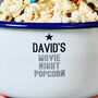 Personalised Enamel Popcorn Bowl For Him, thumbnail 2 of 4