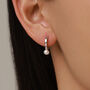 Natural Freshwater Pearl Huggie Hoops In Sterling Silver, thumbnail 1 of 11