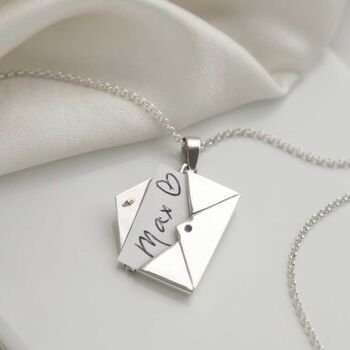 Sterling Silver Love Letter Envelope Necklace, 3 of 7