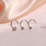 9ct White Gold Cubic Zirconia Crystal Nose Screw Hook, thumbnail 1 of 7