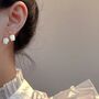 Savannah White Gold Ribbon Bow Flower Shell Gift Charm Earrings, thumbnail 3 of 3