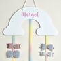 Personalised Rainbow And Cloud Hair Bow Holder White, thumbnail 6 of 8