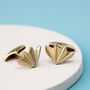 Geometric 9ct Gold Cufflinks. Fan Shape, thumbnail 6 of 6