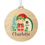 Personalised Elf Round Wooden Decoration, thumbnail 4 of 4