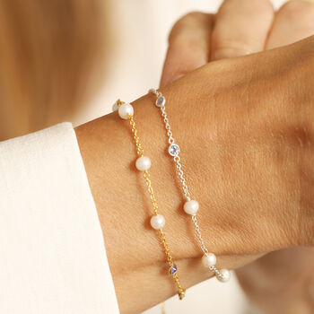 Pearl Studded Bracelet With Gemstones, 3 of 5