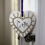 Personalised Couples Initials Ceramic Hanging Heart Valentines Gift, thumbnail 12 of 12