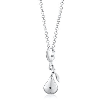 Pear Charm Necklace, Sterling Silver Or Gold Plated, 3 of 10