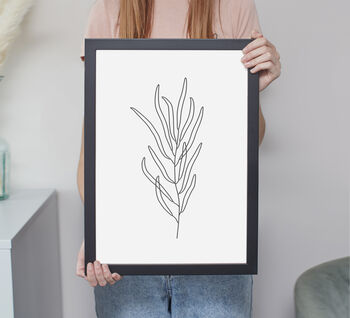 Black And White Set Of Three Floral Line Art Prints, 3 of 5