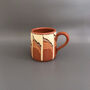 Large Ceramic Tea Coffee Mug In Green And Beige, thumbnail 2 of 5