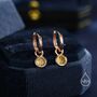 Sterling Silver November Birthstone Citrine Yellow Crystal Drop Hoop Earrings, thumbnail 6 of 11