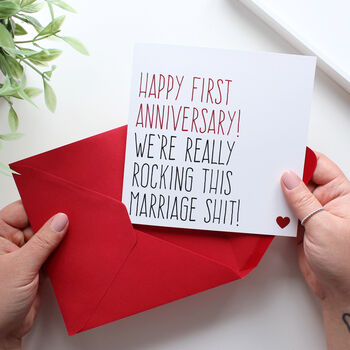 'Rocking This Marriage Shit' Anniversary Card, 2 of 4
