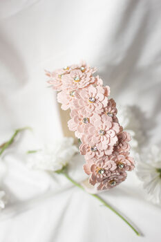 Pink Flower Embellished Headband With Gems, 5 of 6