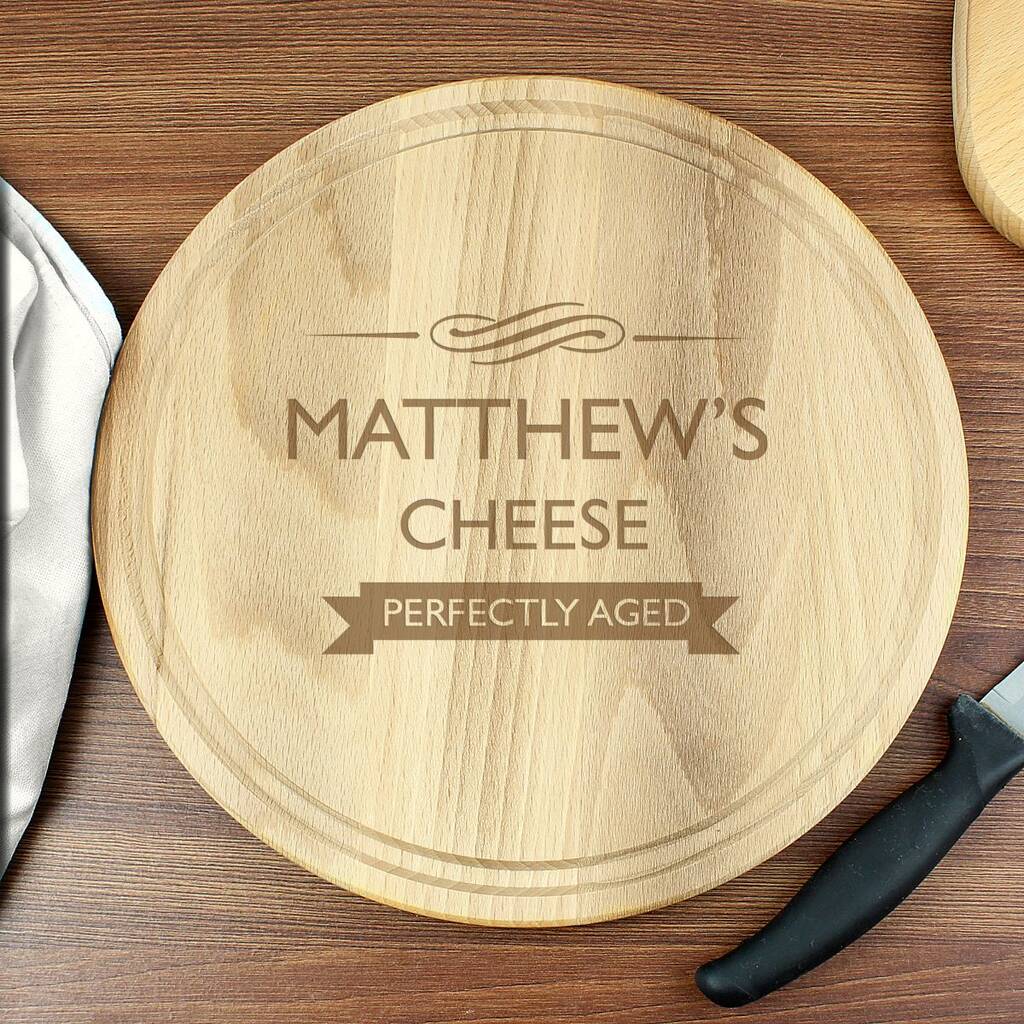 Personalised 'Perfectly Aged' Round Chopping Board, 1 of 1