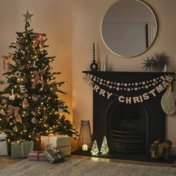 Blush Pink Felt Merry Christmas Bunting, 3 of 3