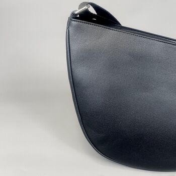 Black Leather Crossbody Sling Bag, 8 of 12