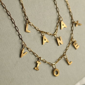 Gold Sunburst Name Necklace, 6 of 9