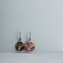 Oxidised Silver And Rose Gold Plated Disc Earrings, thumbnail 2 of 3