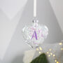 Initial Filled Glass Christmas Bauble, thumbnail 2 of 9