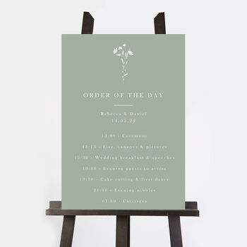 Sage Wildflower Wedding Order Of The Day Sign, 2 of 2