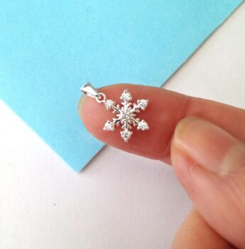 Cz Snowflake Sterling Silver Necklace, 10 of 12