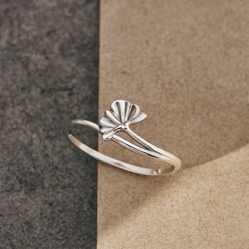 Sterling Silver Ginkgo Ring, 3 of 8