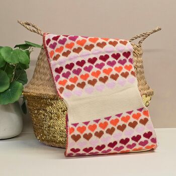 Pull Through Hearts Scarf In Pink, 2 of 3