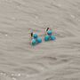 Turquoise Silver Stud Earrings Set: December Birthstone, thumbnail 2 of 4