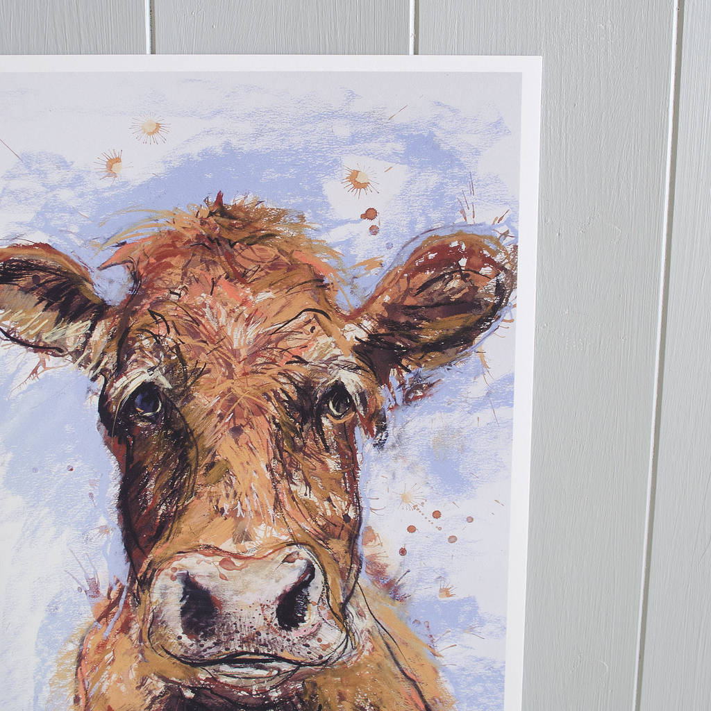 Daisy Cow Art Print By Yellow Rose Design