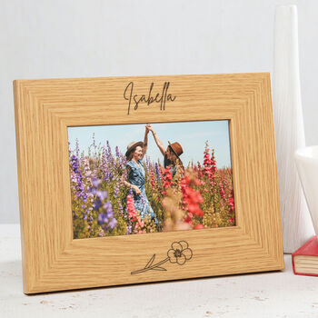 Personalised Birth Month Flower Photo Frame For Best Friend, 2 of 12