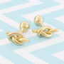 Knot Gold Plated Solid Silver Men's Cufflinks, thumbnail 1 of 5